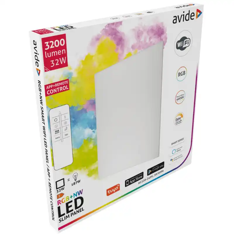 Vedd meg online Avide RGBW LED Panel 60×60 cm 32W Smart RGB+4000K