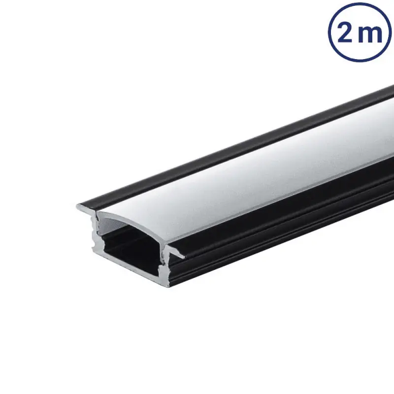 Outlet OPTONICA LED süllyeszthető alumínium profil FEKETE, fehér opál burával 2m OT5104
