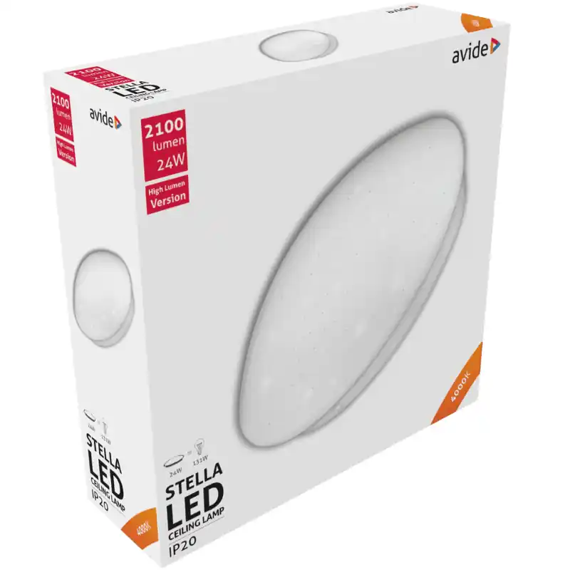 Kiárusítás Avide LED Mennyezeti Lámpa Stella (Csillagos) 24W 38cm 4000K