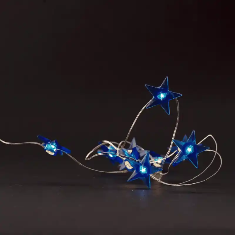 Karácsonyi Füzér Kék Csillag 10 LED 1m Elemes Utolsó esély