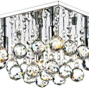 DAR LIGHTING ABA5250 ABACUS Kristály Mennyezeti Lámpa Csiszolt Króm G9 IP20 Különleges ajánlat