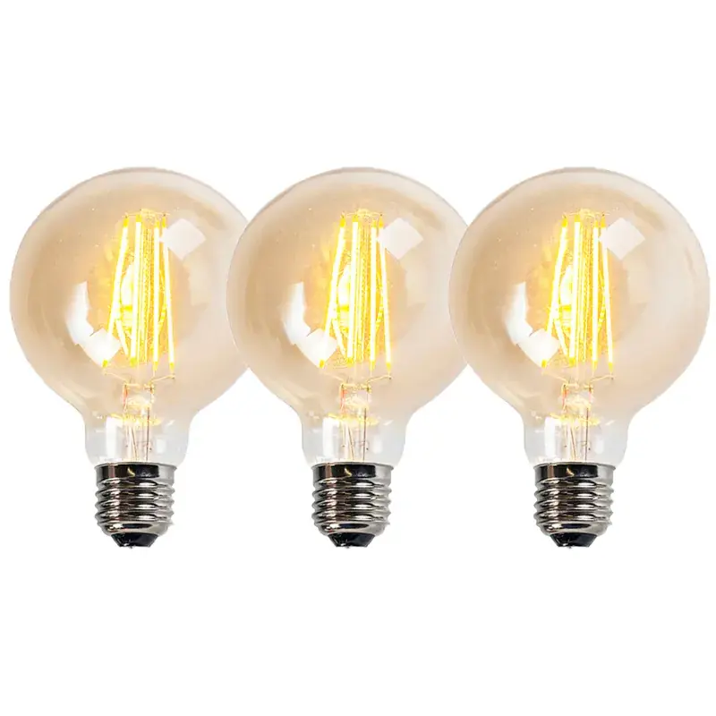 3 db E27-es szabályozható LED izzó G95 arany 5W 450lm 2200K készlet Expressz szállítás