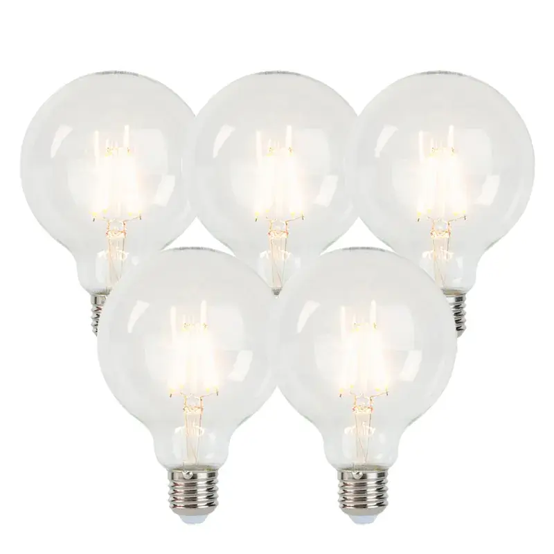 Szuper akció 5 db E27 szabályozható LED izzó G95 5W 470lm 2700K