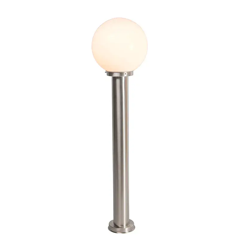Legkelendőbb Modern kültéri oszlopos lámpa acél rozsdamentes acél 100 cm műanyag gömbbel IP44 - Sfera