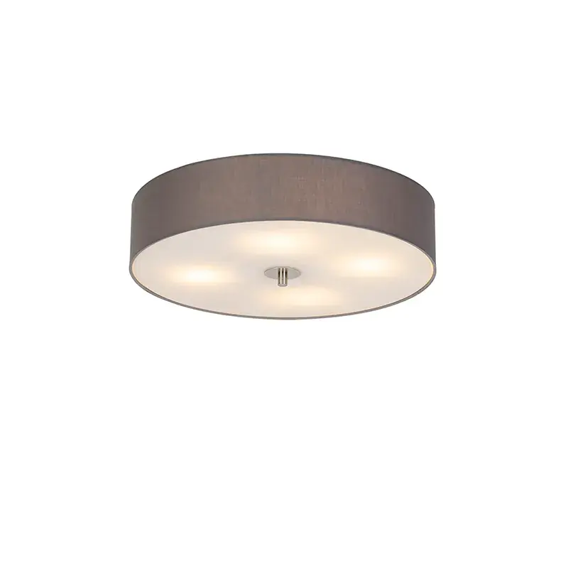 Outlet Rusztikus mennyezeti lámpa szürke 50 cm - Drum