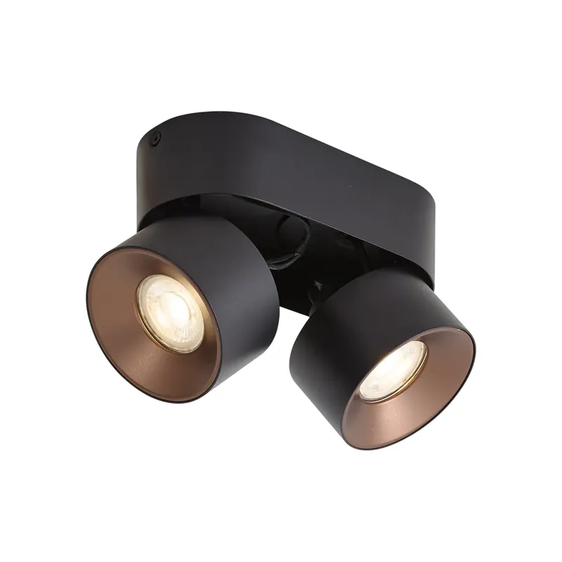 Árcsökkenés Modern Surface Spotlight Black GU10 50mm 2-Light Tiltable - Echo