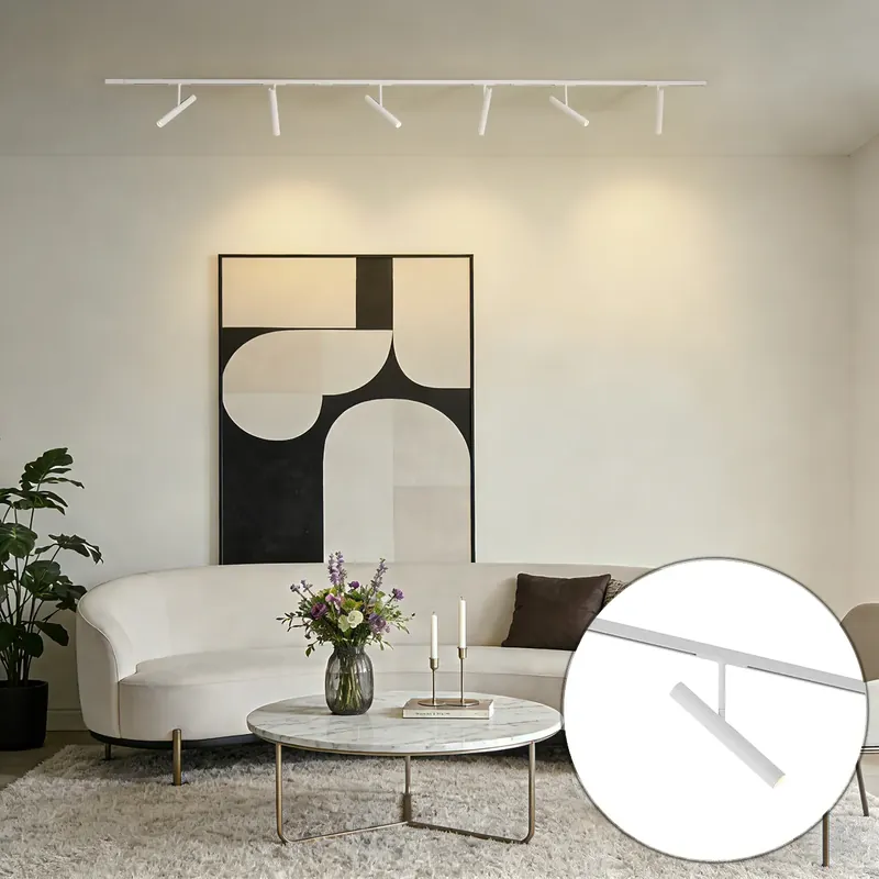 Ne maradj le Modern sínrendszer fehér színben, 6 fehér spotlámpával, 1 fázisú - Slimline Avery