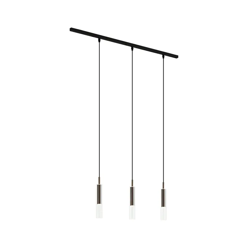 Rendeld meg most Modern fekete sínrendszer 3 sötét bronz függőlámpával, 1 fázisú - Slimline Loyce