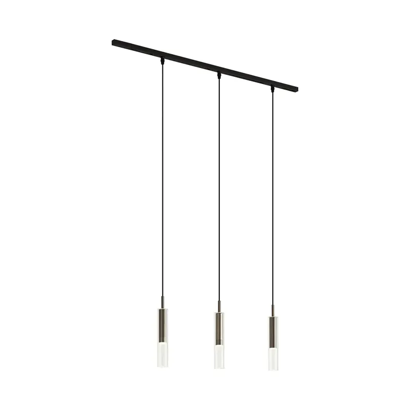 Modern fekete sínrendszer 3 függőlámpával, fegyverszürke, 1 fázisú - Slimline Loyce Vásárlói kedvenc
