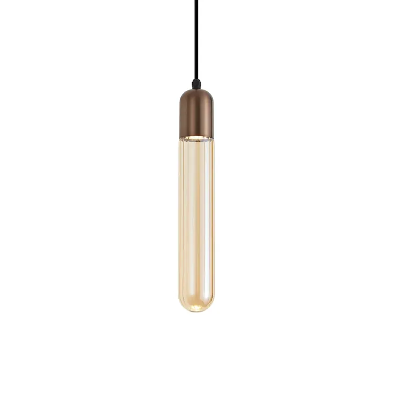 Art Deco függőlámpa sötét bronz bordázott üveggel IP44 - Walcott Bestseller