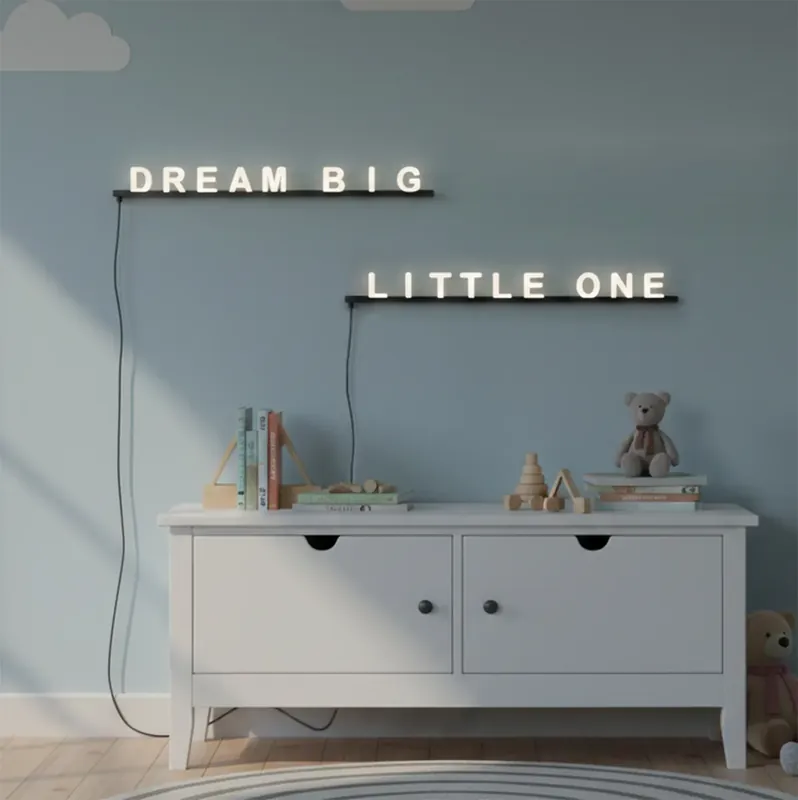 Dream Big Little One fali lámpa fekete fehérrel, LED-del - Letterbox Expressz kézbesítés