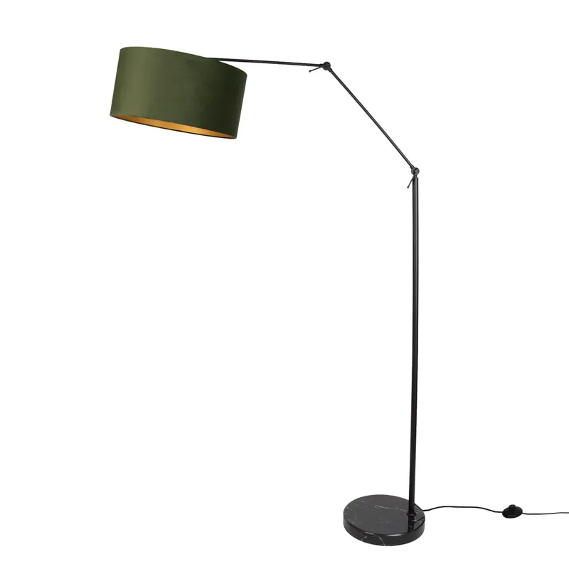 Bestseller Állólámpa fekete, állítható, zöld búrával és arany belsővel, 50 cm - Editor