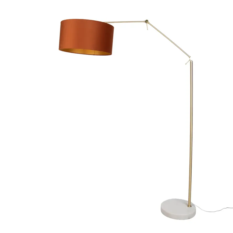 Csak ma Állólámpa arany színben, állítható, narancssárga búrával és arany belsővel, 50 cm - Editor