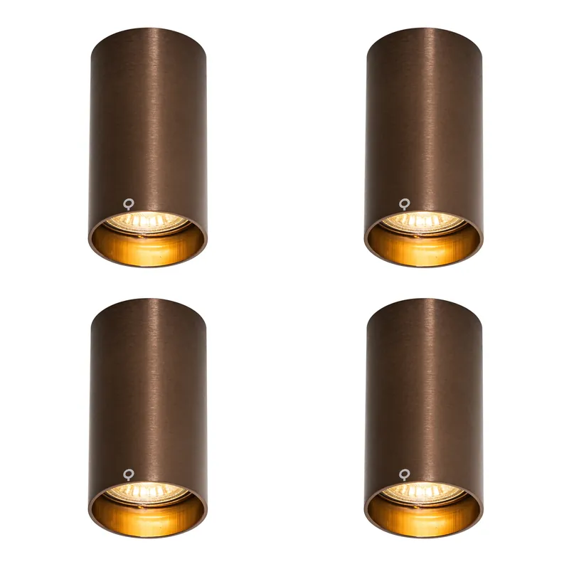 Gyors kiszállítás 4 darabos modern sötét bronz spotlámpa készlet 5,5 cm - Tuba