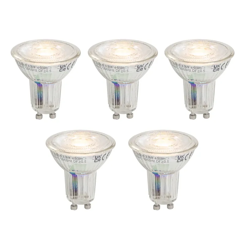 Gyors kiszállítás 5 darabos GU10 50 dimmelhető LED izzó készlet 3,9W 450 lm 2700K Longlife