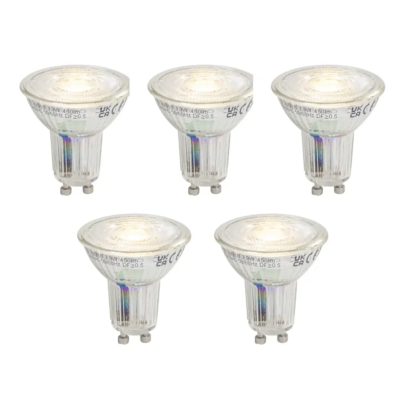 5 darabos GU10 50 dimmelhető LED izzó készlet 3,9W 450 lm 3000K Longlife Azonnal elérhető