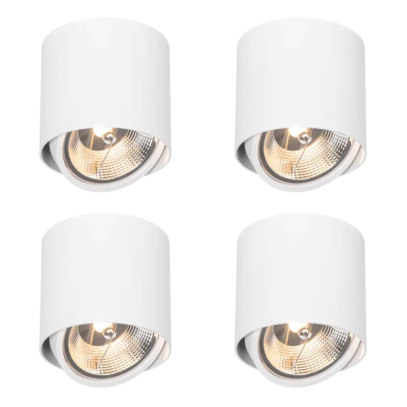 4 darabos szett Design felületre szerelhető spotlámpa fehér GU10 111mm - Impact Biztonságos vásárlás
