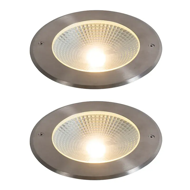 Nézd meg most 2 darabos modern földbe süllyeszthető spotlámpa szett acél LED-del 20W - Bridge
