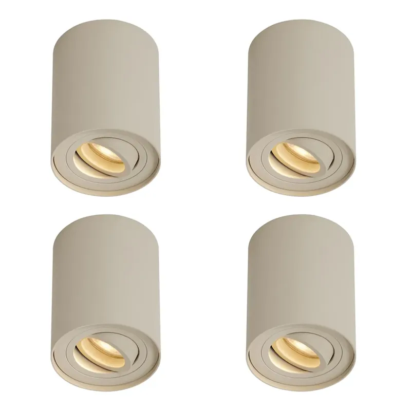 4 darabos modern, felületre szerelhető spotlámpa szett bézs GU10 50mm forgatható és dönthető - Rondoo Up Outlet