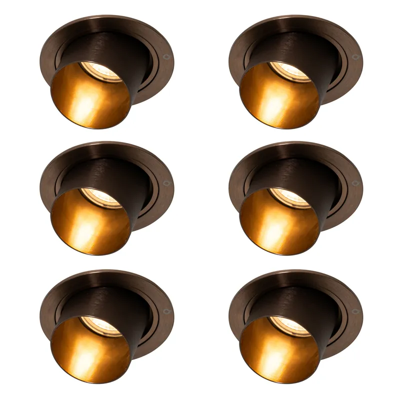 6 darabos modern süllyesztett spotlámpa készlet sötét bronz kerek dönthető - Installa Utolsó esély