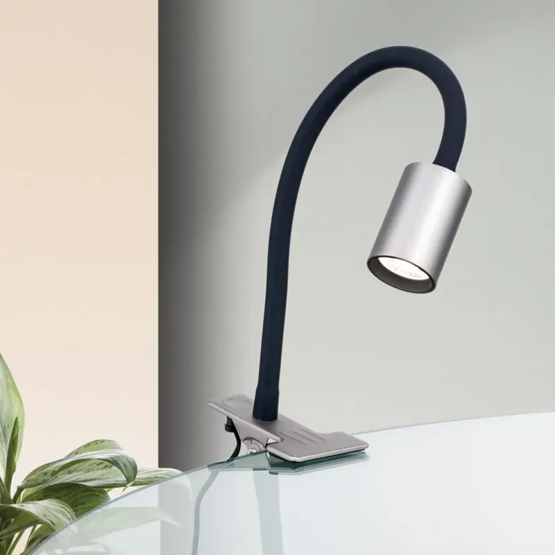 KURT modern LED csíptethető lámpa, satin Vásárlói kedvenc