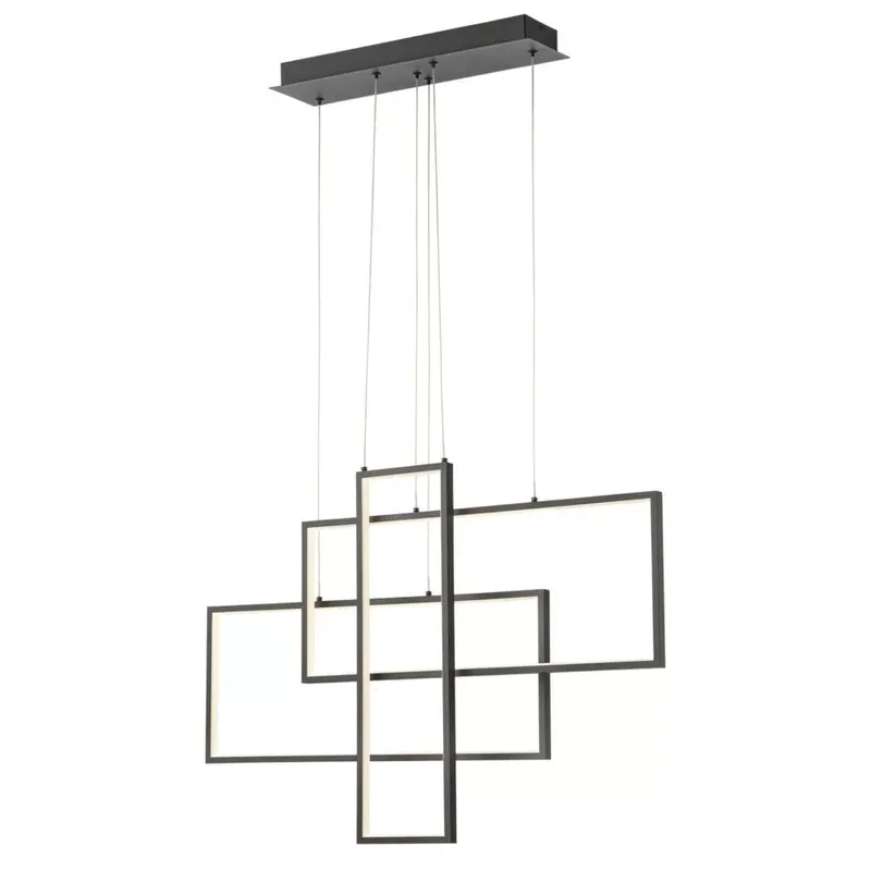 Akciós ár PLANAO LED csillár, matt fekete, 60W
