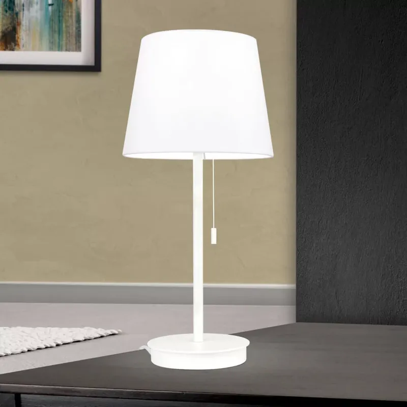 LUDWIG modern,éjjeli asztali lámpa, USB töltővel, fehér Árcsökkenés