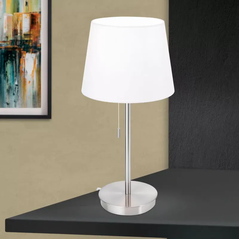 Vásárlói kedvenc LUDWIG modern, éjjeli asztali lámpa, matt króm, USB töltővel