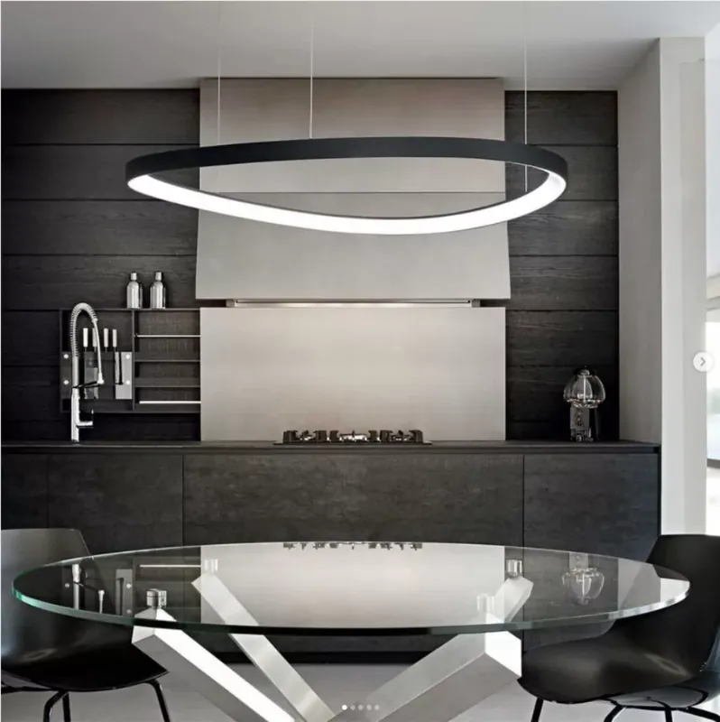 Biztonságos fizetés GEMINI LED függőlámpa, d 61 cm, matt fekete
