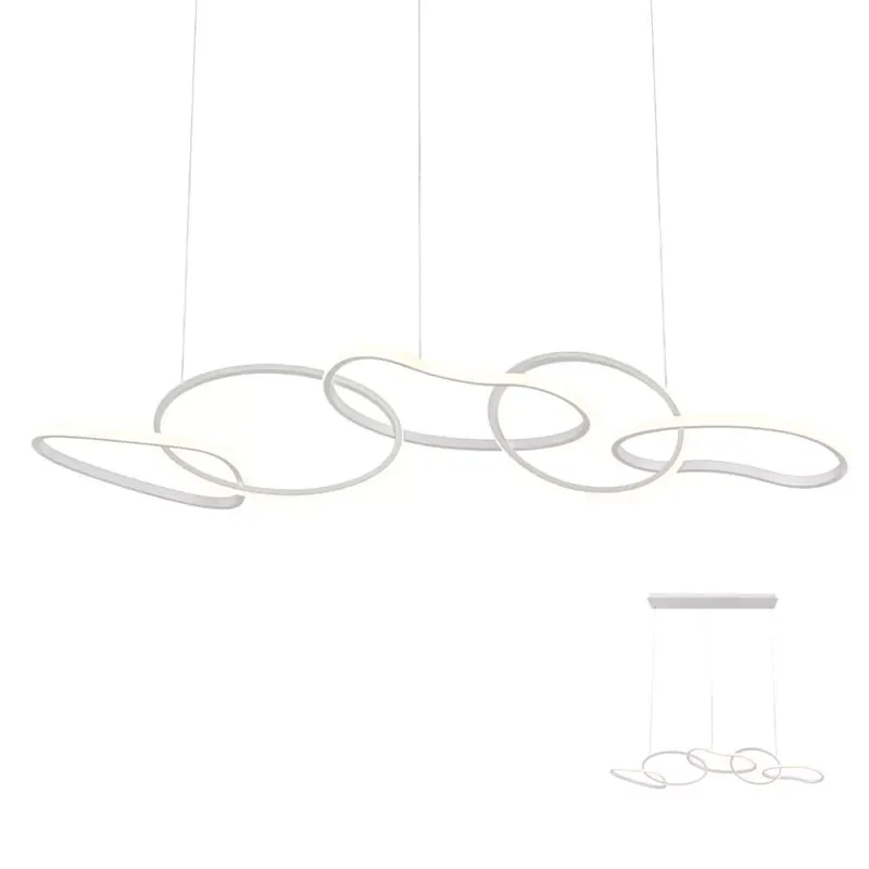 BIAS modern LED csillár, matt fehér, ötös Vedd meg most