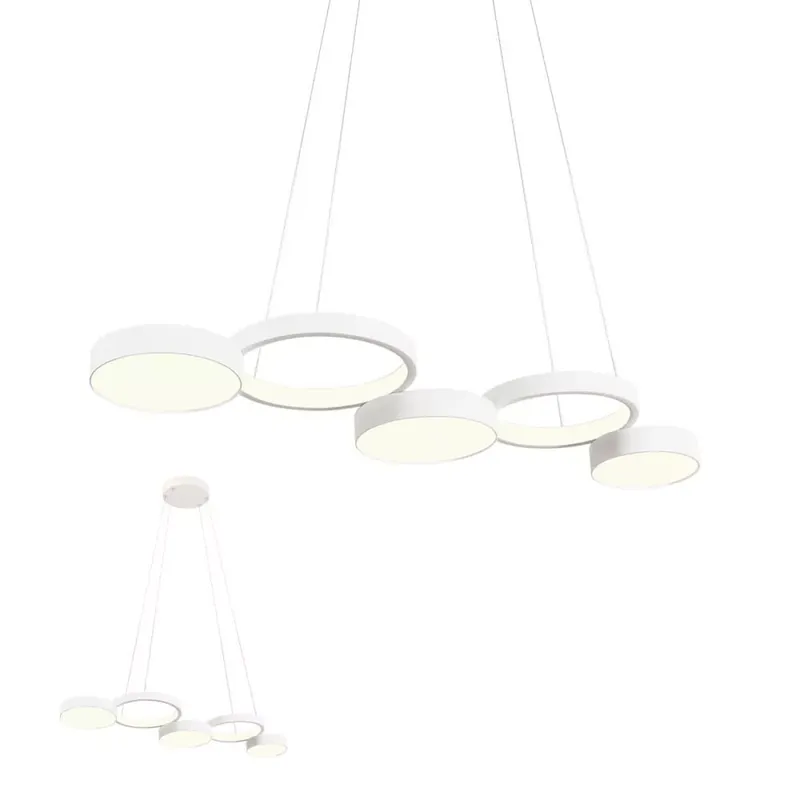 CRONOS modern LED csillár, ötös, matt fehér Csak ma