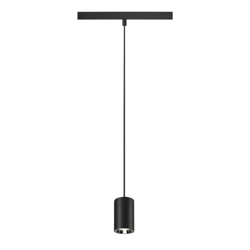 Prémium NUMINOS® XS 48V fekete-króm 4000K 55° 1.5m -es függesztett LED spot lámpa 48V-os alacsony feszültségű sínhez