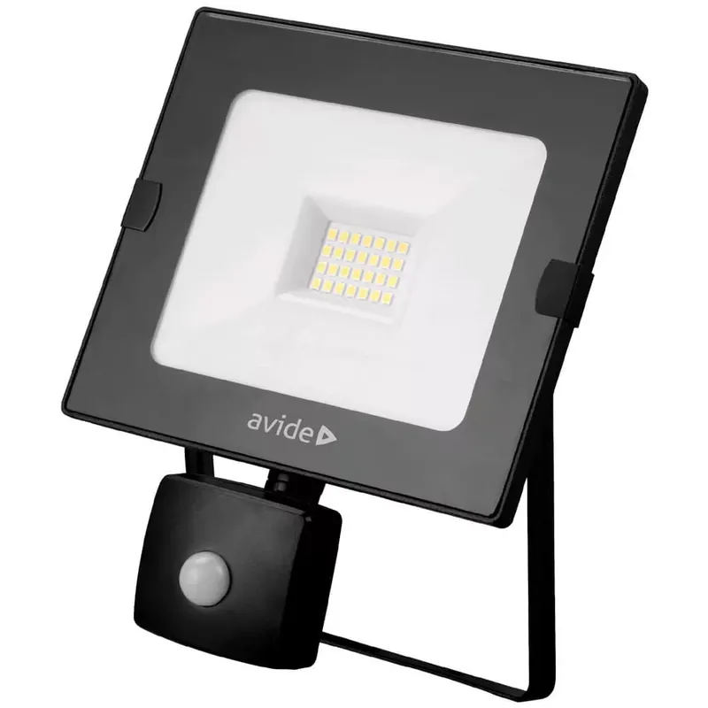 Népszerű Avide ABSSFLNW-20W-PIR mozgásérzékelős LED reflektor, 20W, 4000K, 1600 lm, IP65