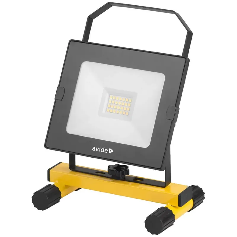 Prémium Avide ABSSTFLNW-20W hordozható, állványos LED reflektor 20W, 4000K, 1600 lm, IP65, 1,5m