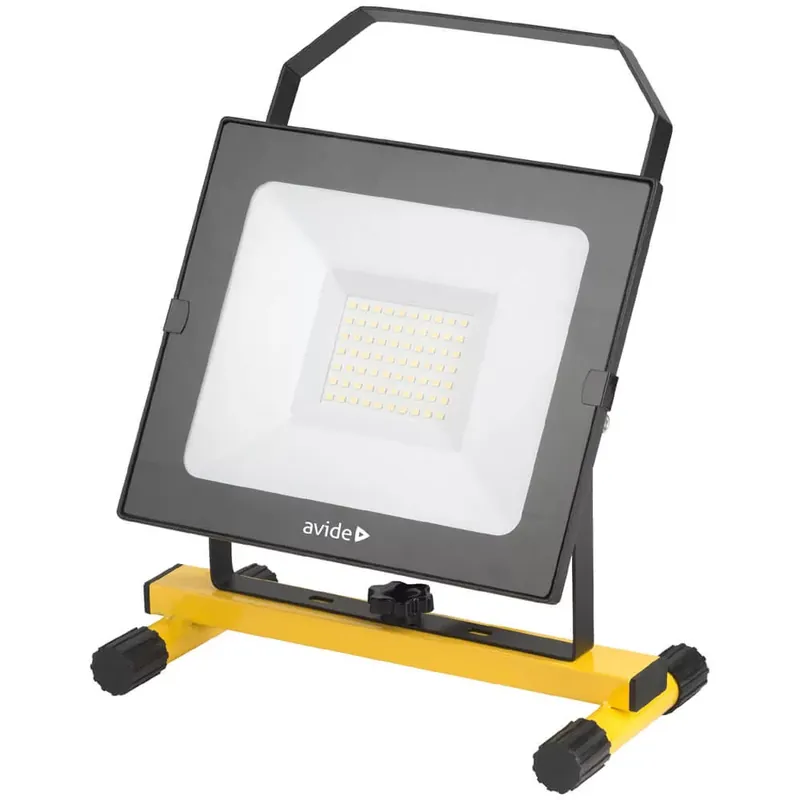 Avide ABSSTFLNW-50W hordozható, állványos LED reflektor 50W, 4000K, 3250 lm, IP65, 1,5m Szuper akció