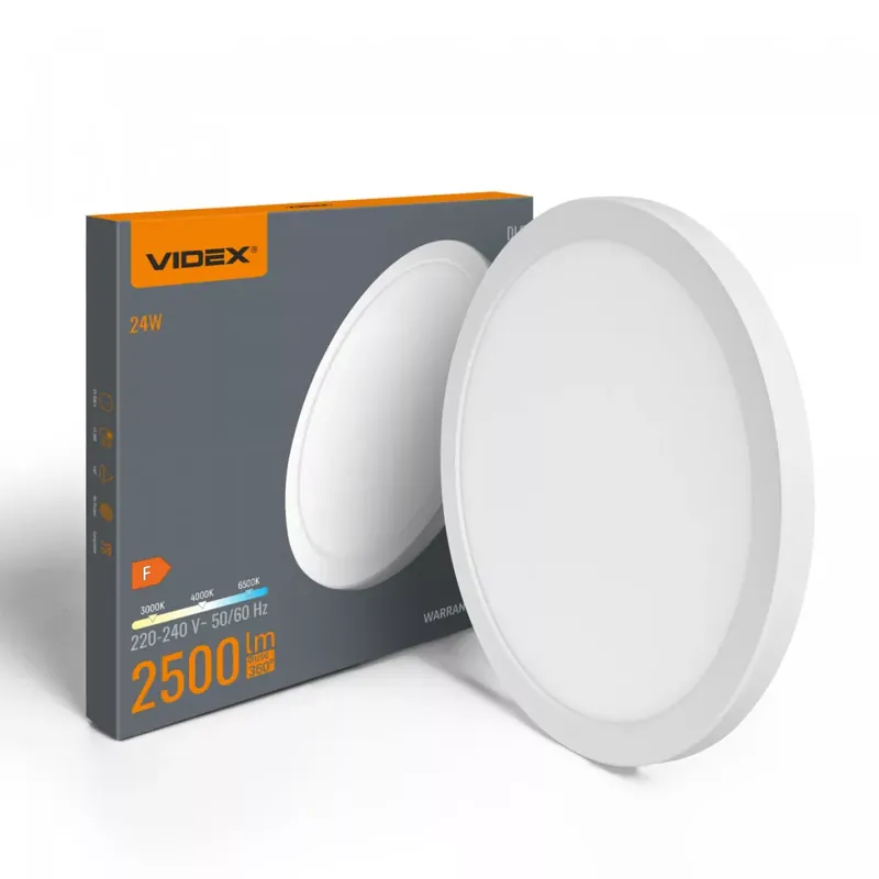 VIDEX DL6R LED Mennyezeti Lámpa 24W 3000K-4000K-6500K 220V Fehér Szezonális akció