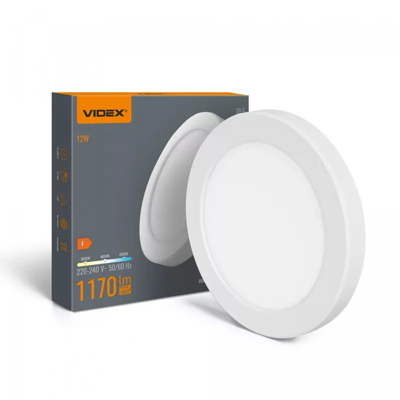 Árengedmény VIDEX DL6R LED Mennyezeti Lámpa 12W 3000K-4000K-6500K 220V Fehér