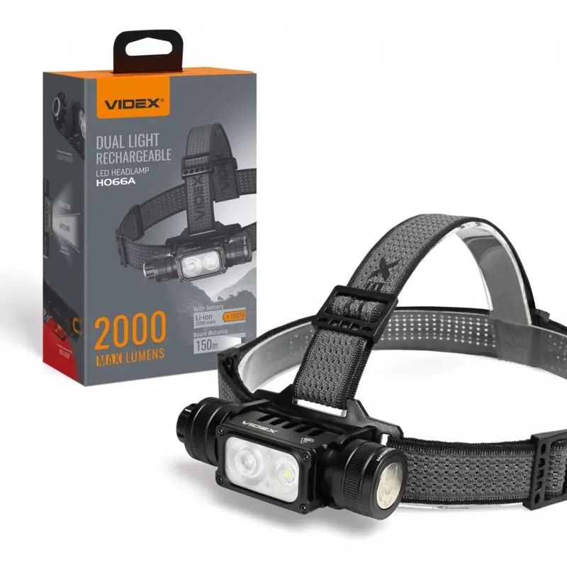 VIDEX VLF-H066A LED fejlámpa, 2000lm, 5000K Népszerű