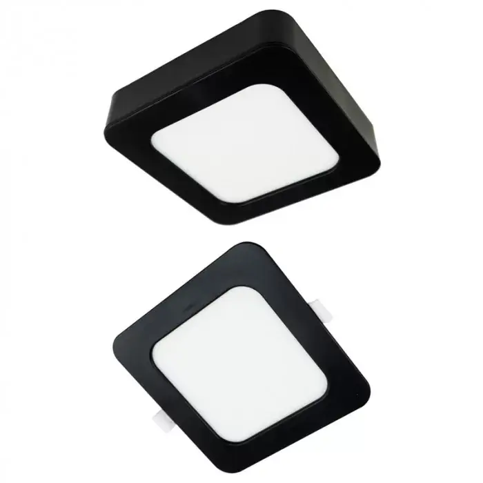 Akciós ár Ecolight 18W-os, négyzet alakú, CCT, fekete, süllyesztett és felületre szerelhető lámpa
