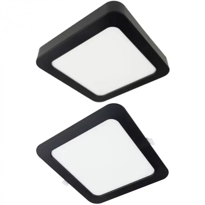 Ecolight 24W-os, négyzet alakú, CCT, fekete, süllyesztett és felületre szerelhető lámpa Különleges ajánlat