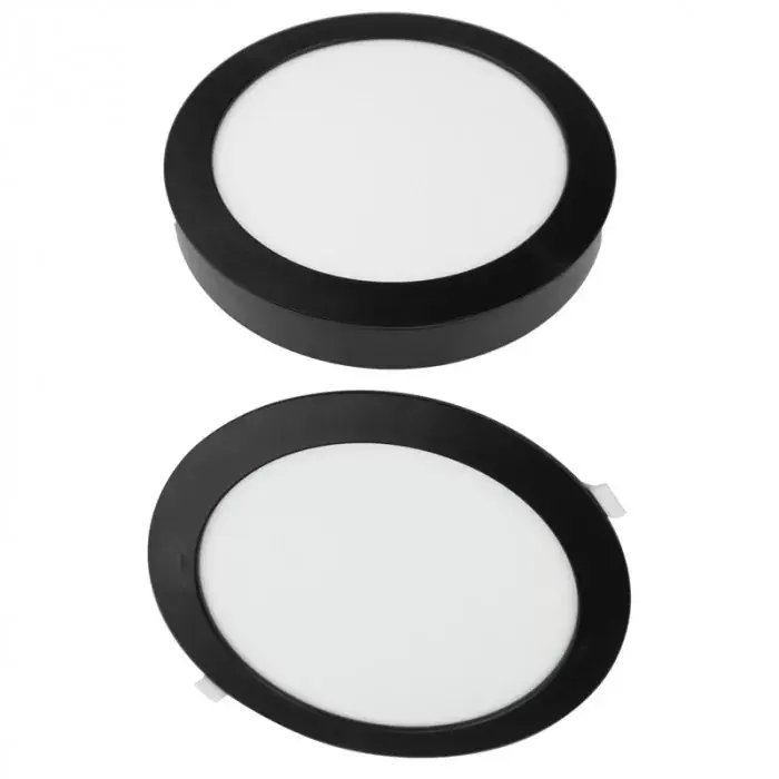 Ecolight 24W-os, kerek alakú, CCT, fekete, süllyesztett és felületre szerelhető lámpa Gyors kiszállítás