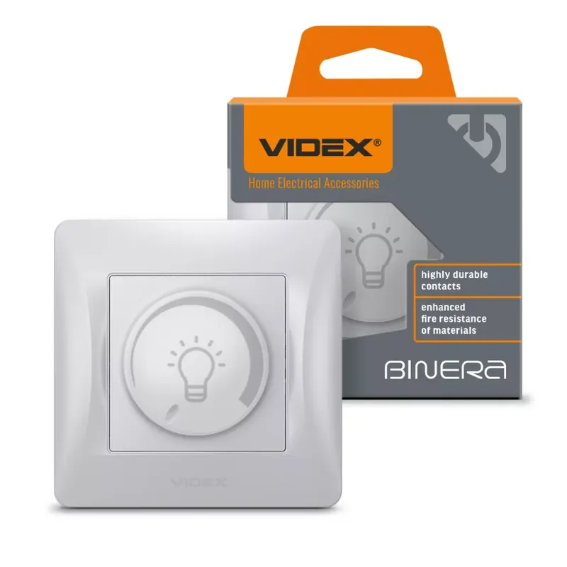 Videx Binera ezüst színű süllyesztett 200W-os dimmer kapcsoló LED-hez (12/96) Nézd meg most