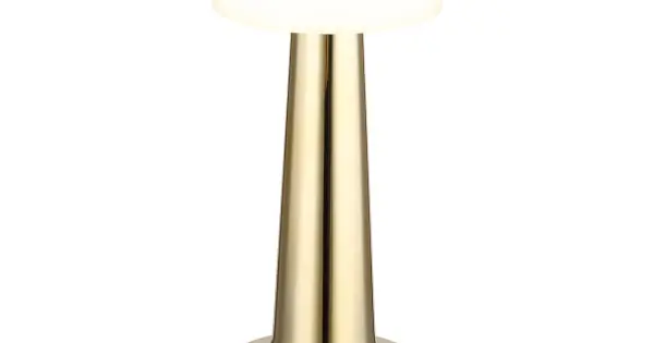 Outlet Globo Angelika sárgaréz-opál LED asztali lámpa (GLO-58447M) LED 1 izzós IP20