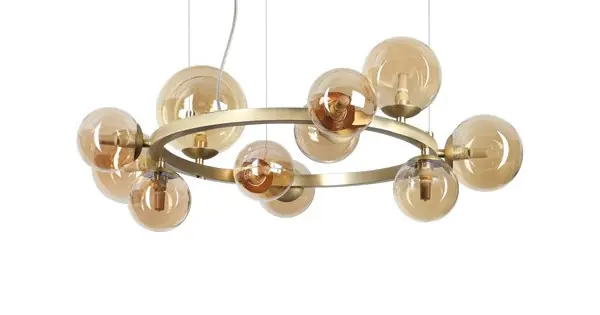 Ideal Lux Perlage sárgaréz-átlátszó függesztett lámpa (IDE-322773) G9 11 izzós IP20 Szuper akció