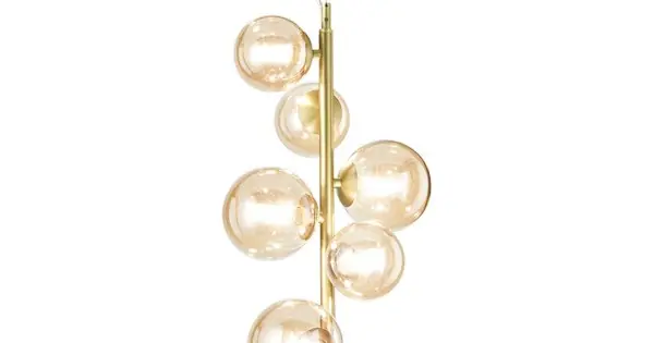 Kiárusítás Ideal Lux Perlage sárgaréz-átlátszó függesztett lámpa (IDE-317793) G9 6 izzós IP20