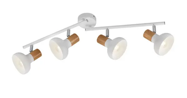 Outlet Trio Latika fehér-natúr mennyezeti spotlámpa (TRI-R81524031) E14 4 izzós IP20