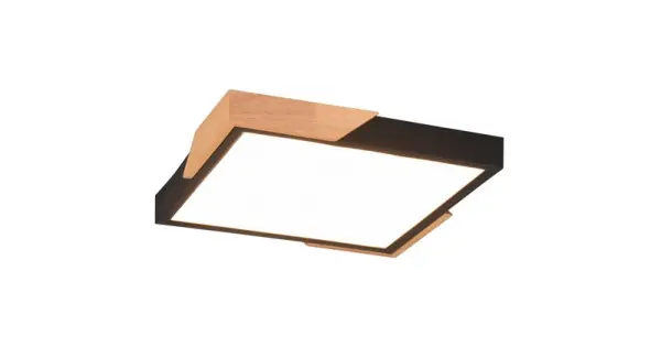 Olcsóbb Trio Meta fekete-natúr LED mennyezeti lámpa (TRI-R67191132) LED 1 izzós IP20