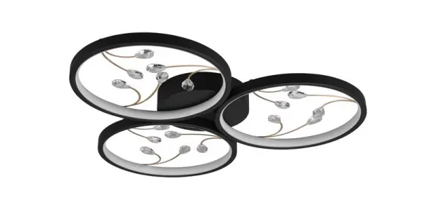 Vedd meg most Trio Groovy fekete LED mennyezeti lámpa (TRI-642110332) LED 1 izzós IP20