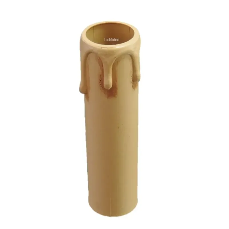 Árcsökkenés Gyertya utánzat hüvely cseppel, E14 foglalathoz; m 12cm; bézs antik - ORI-Kerzenhülse E14/26x120mm antik