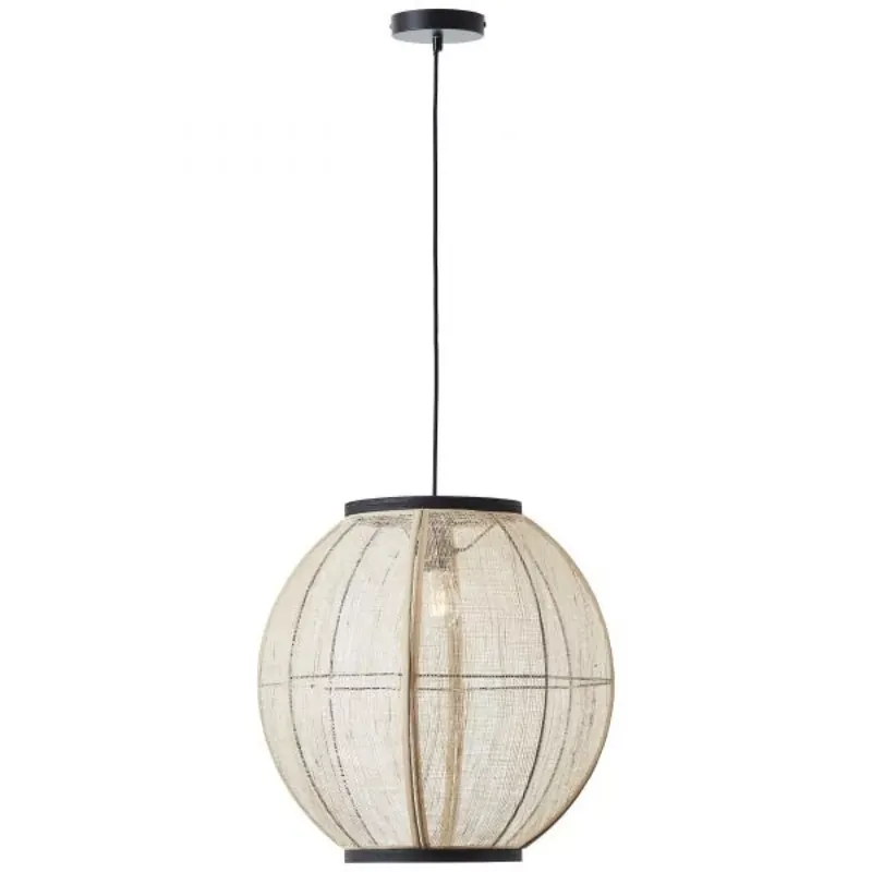 Tanah függő lámpa átm 47 cm fekete / natur textil; 1xE27 - Brilliant-99484/76 Kiárusítás